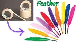 || Feather making with cello tape || Room decor idea ||