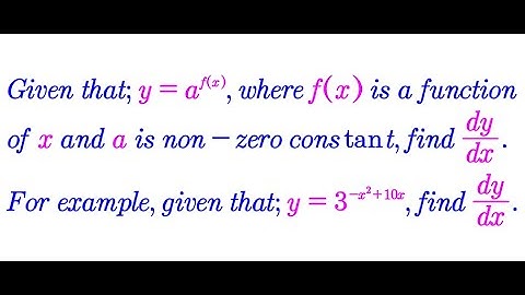 differentiation of exponential functions, y=a^f(x)