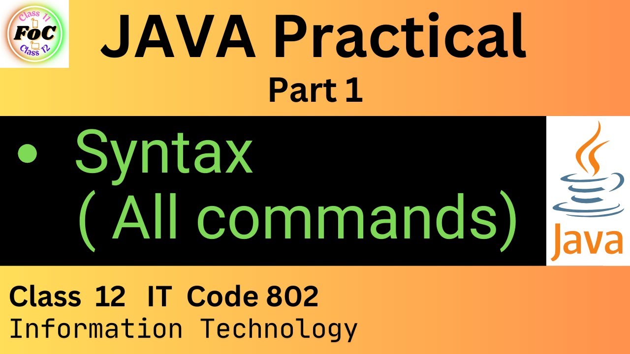 Java Programming Practical | Syntax -All Commands | Class 12 ...
