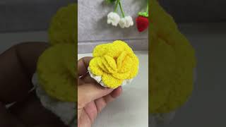 A Piece of Yellow Rose or a Mini Flower Bouquet?   #crochet  #diy #handmade