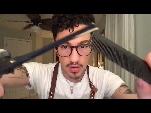 ASMR Tingly Cozy Haircut Roleplay Upclose ✂️ Hair Brushing, Snipping, Clippers | ASMR Visuals