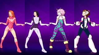 Fortnite Atmosphere Emote With Atom Eve Dupli Kate Ochaco Mina Ashido Skin Thicc 🍑😜😍 Who Won ?