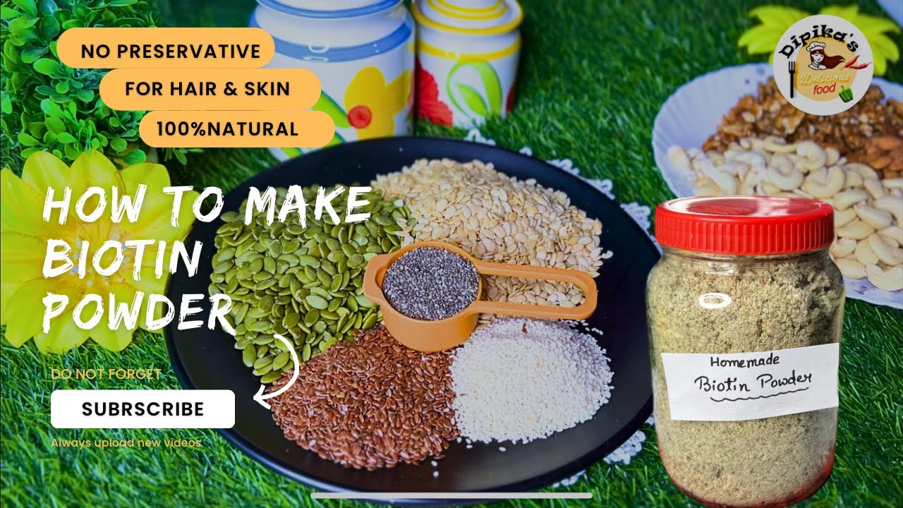 एक बार बना के खाये biotin powder for fast hair growth & glowing skin| Homemade biotin powder