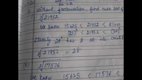 Cube and cube root # solutions of ex 4.2# maths booster