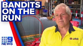 Police on the hunt for three masked bandits following hefty robbery | 9 News Australia