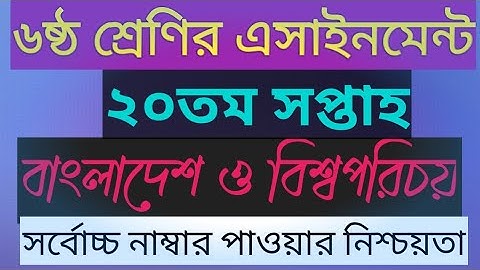 Class 6 20th Week BGS Solution || Class Six 20th Week BGS Assignment