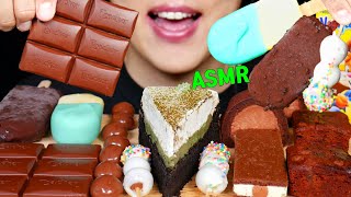 ASMR CHOCOLATE ICE CREAM, GREEN TEA CHOCOLATE CAKE DESSERTS MUKBANG 초콜릿 디저트 아이스크림 먹방 EATING SOUNDS.