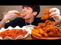 MUKBANG|자극적 조합! 신전떡볶이와 허니콤보 치킨 먹방🍗|치즈스틱|Tteokbokki, Honey Fried Chicken EATING SOUNDS[SIO ASMR 시오]