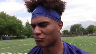 BYU linebacker Fred Warner and running back Algie Brown on fall camp