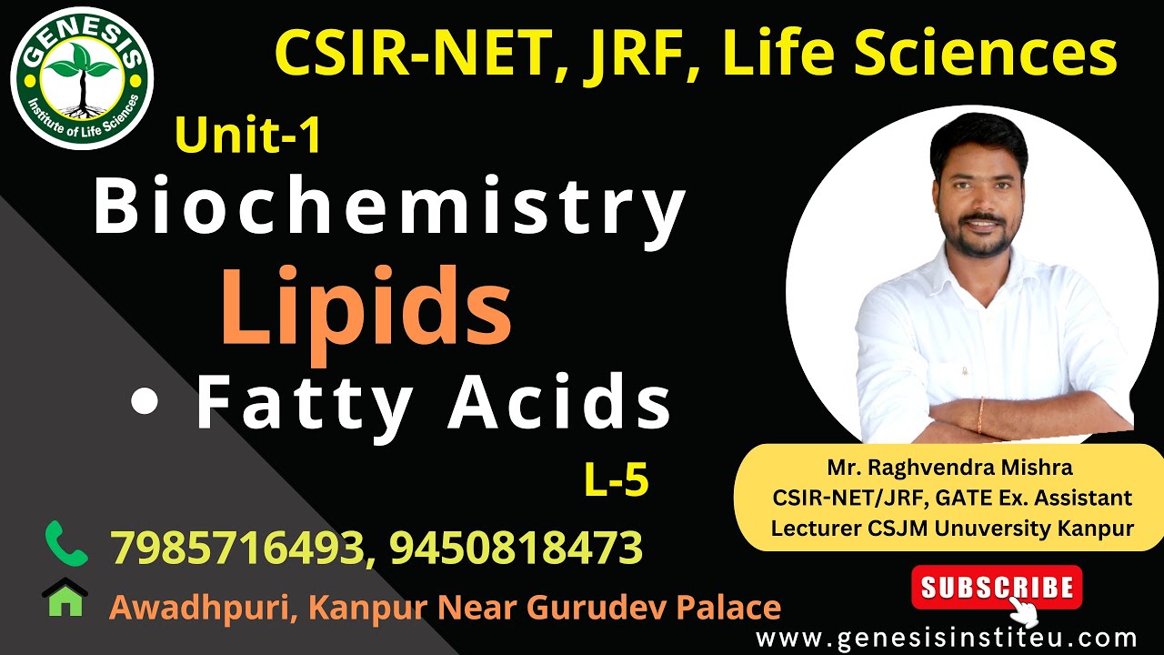 Introduction of Lipids | Fatty Acids | Biochemistry#genesis_institute
