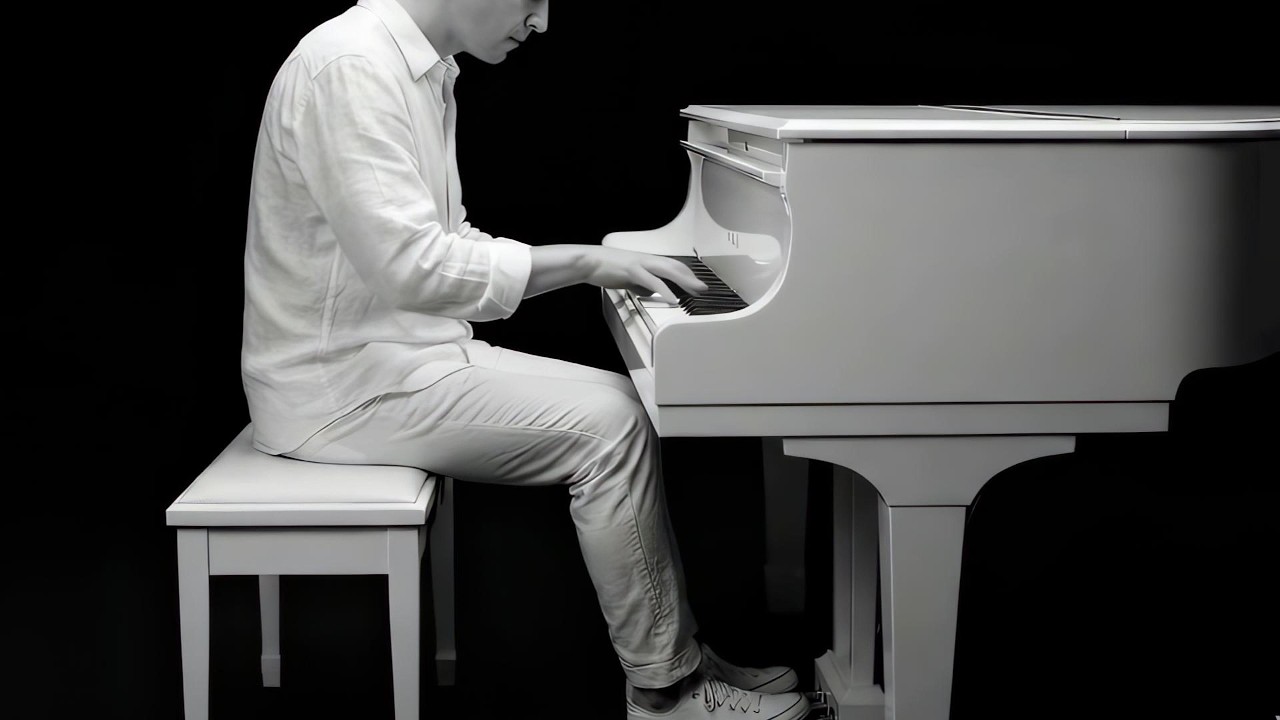 Relaxing Piano Music, Ambient Piano, White Piano Black Room for Sleep, Study, Meditation