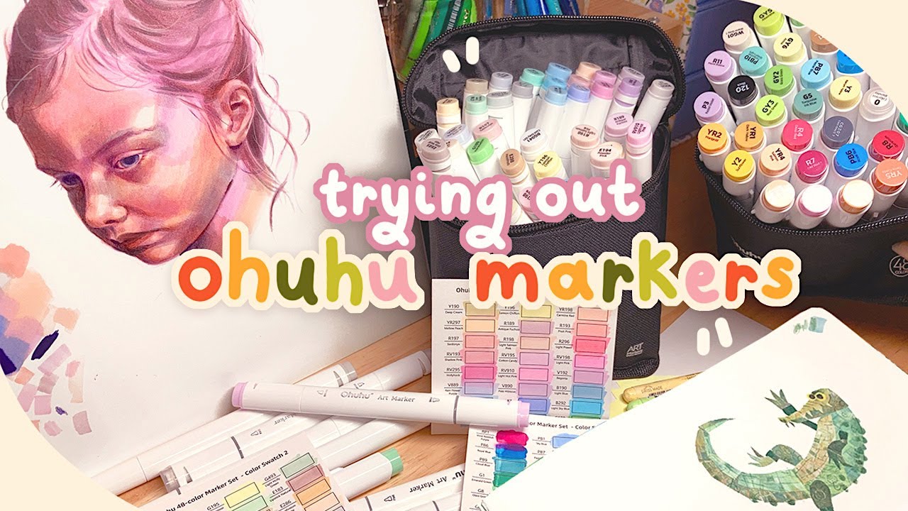 Testing out Ohuhu Markers  Portrait drawing and collaging! 