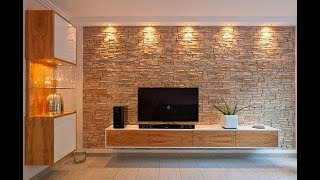 The best Tv unit designs ever / Hall designs / Stone cladding - YouTube