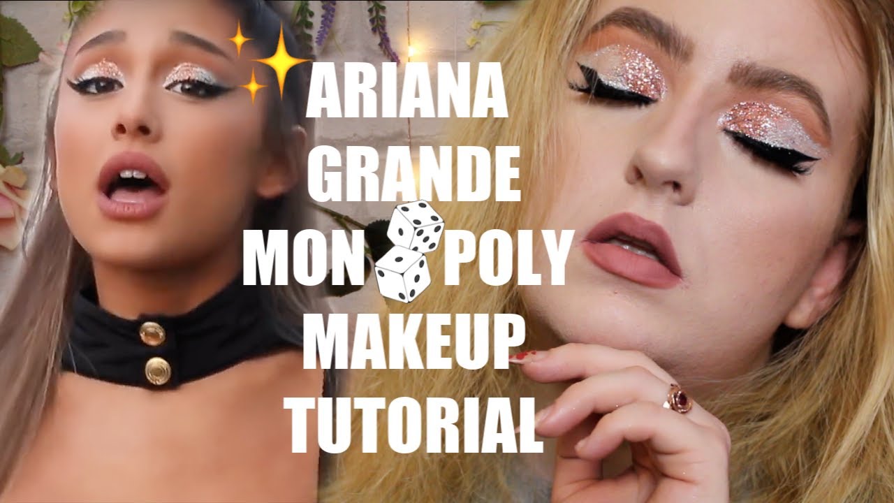 Ariana Grande Monopoly Makeup Tutorial Dual Glitter Cut Crease Kyriellelara Youtube