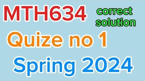 MTH634 Quize no 1 2024||Mth634 Topology Quize no 1 Spring 2024||