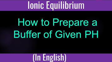 Lonic Equilibrium - How to Prepare a Buffer of Given PH - GP58C