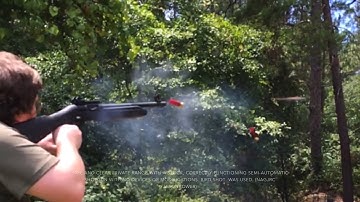 Me and a semi-auto shotgun shooting FASTER than most full autos with only my trigger finger.