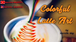 Colorful Latte Art | Rainbow latte Art | Colorful latte tutorial