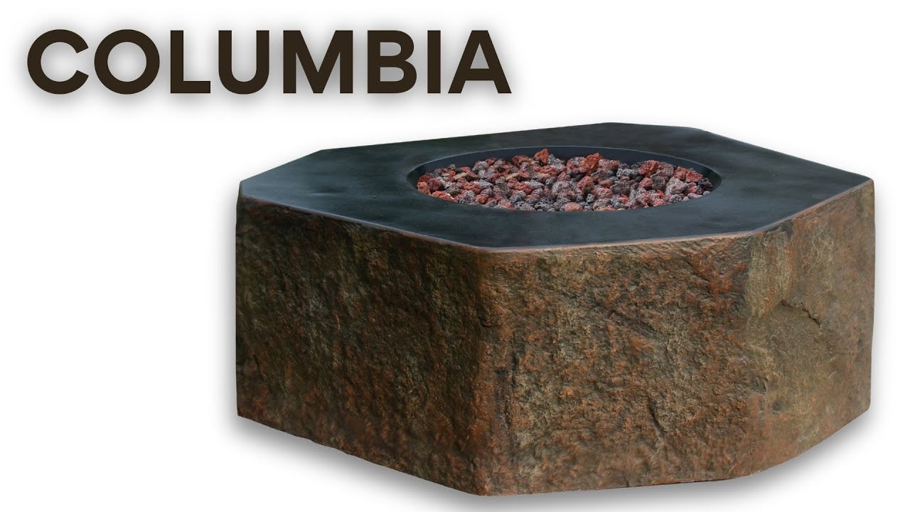 COLUMBIA fire pit with a lit fire