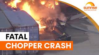 News helicopter crash kills three in Los Angeles | Sunrise
A news helicopter crashed in Los Angeles, killing three people while the crew was filming a fatal bus crash. Investigators are analysing video footage recorded by the news crew moments before the crash, which captured sounds consistent with engine speed changes.
Get the latest news » https://7news.com.au
7Plus » https://7plus.com.au/
More from Sunrise » https://sunrise.com.au
Subscribe to Sunrise » https://7news.link/SunriseSubscribe
Subscribe to the Sunrise newsletter » http://7sunrise.link/Newsletter
Connect with Sunrise online:
Facebook » https://www.facebook.com/Sunrise
Instagram » https://www.instagram.com/sunriseon7/
TikTok » https://www.tiktok.com/@sunriseon7
X » https://x.com/sunriseon7
#SunriseOn7 #7NEWS News helicopter crash kills three in Los Angeles | Sunrise
