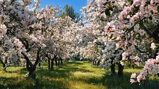 Blooming Apple Orchard 4K — Nature Sounds, Birds & Wind (4 Hours) screenshot 1