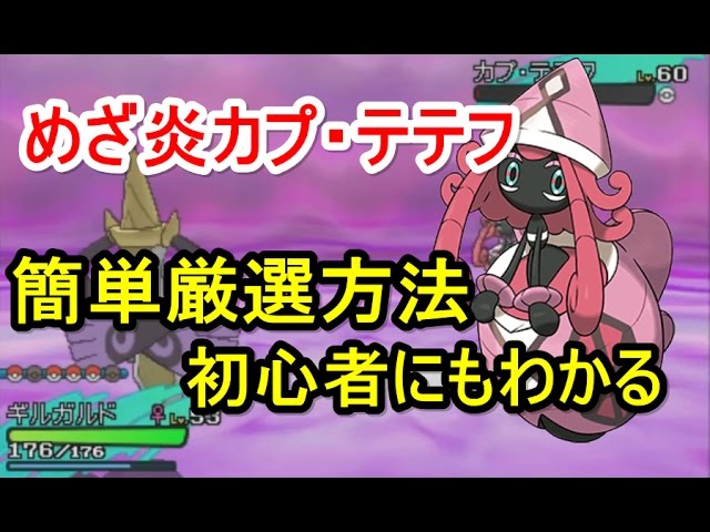 ポケモン カプ テテフのめざ炎の簡単厳選方法まとめ サン ムーン Pokemon Sun And Moon Youtube