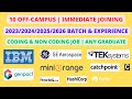 10 Off Campus | 2023/2024/2025 batch &amp; Experience | Multiple roles