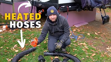 Installing heated water and sewer hoses - NoFreezeWaterHose | Preparing for winter in RV