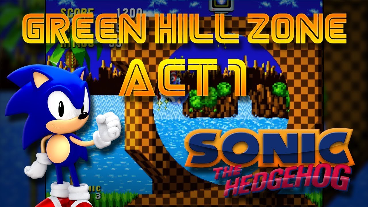 Sonic The Hedgehog - Green Hill Zone Act 1 - Sega Mega Drive / Genesis