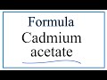 Polyatomic Ions and Cadmium Compounds
