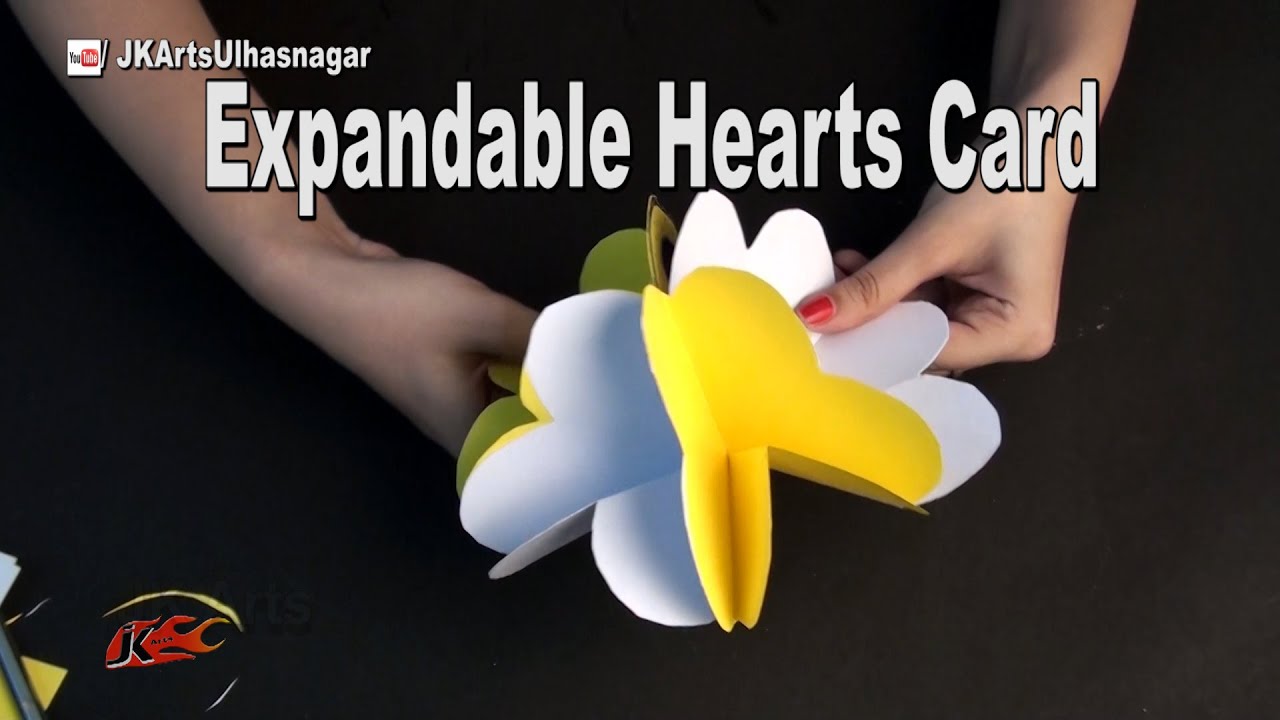 DIY Expandable Hearts Card for Scrapbook | How To Make  | JK Arts 1022