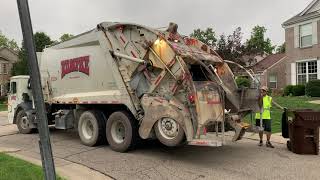 Rumpke Older Mack LEU McNeilus Rear Loader on Heavy Trash