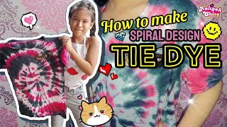How to make Tie Dye | Spiral Design | MAPEH-Arts Grade 4 | Aaliyah Chloe TV