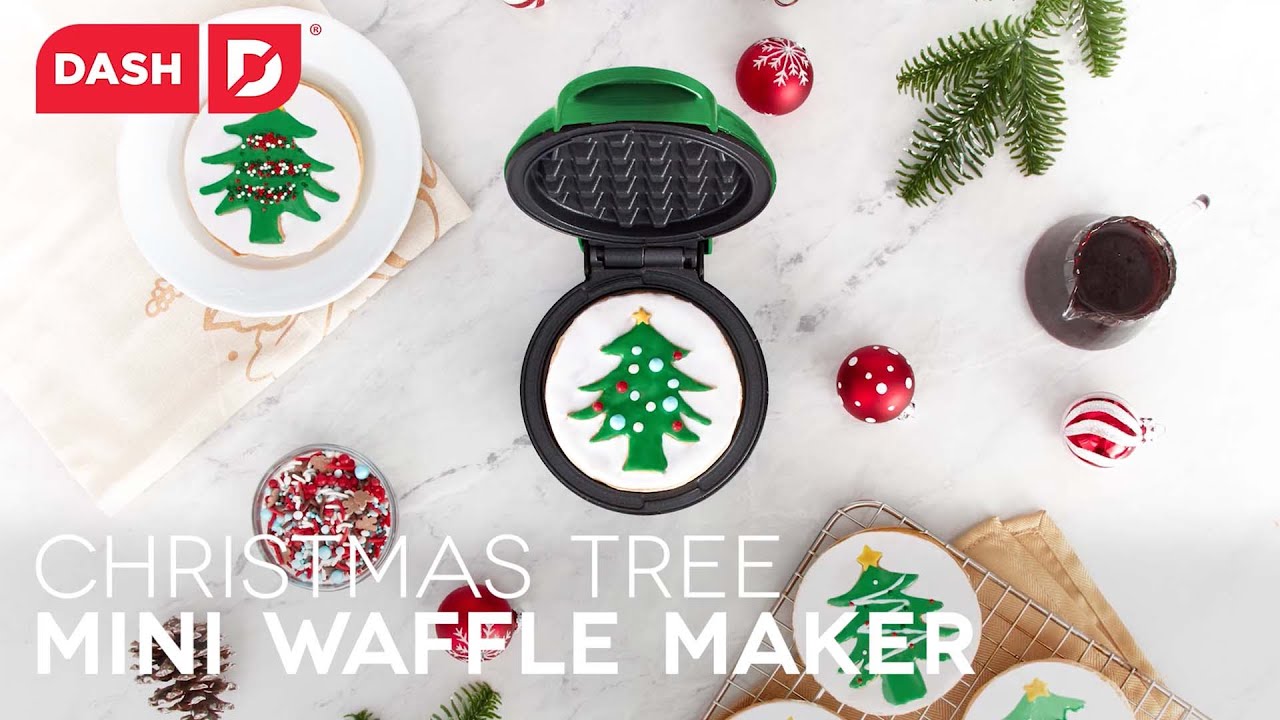 Dash Christmas Tree Mini Waffle Maker 