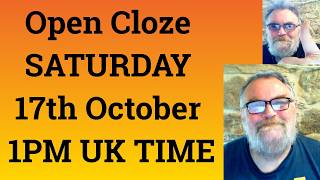 Open Cloze SATURDAY 17th October 1PM UK TIME - Livestream English Class for C2 and C1