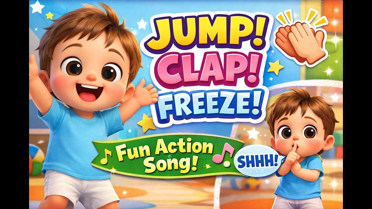 Jump, Clap & Freeze! 🕺🧸 A Move-Along Song for Happy Little Bodies