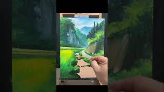 Easy Landscape Painting #howtopaint #painting #acrylicpainting #paintingtutorial #landscapepainting
