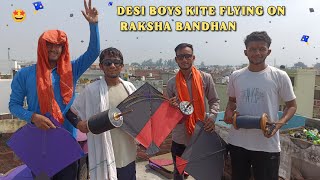 Desi Boys Kite flying On Raksha Bandhan 🤩 | kite festival | kites vlogs