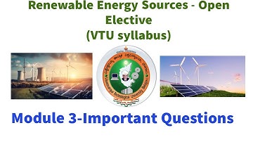 Module 3 Important Questions Renewable Energy Sources VTU syllabus Previous year Question paper RES