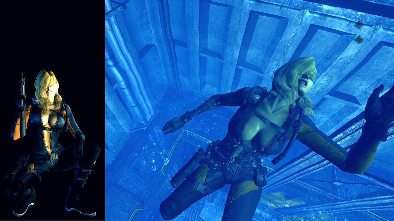 Resident Evil Revelations - Rachel drowning underwater
