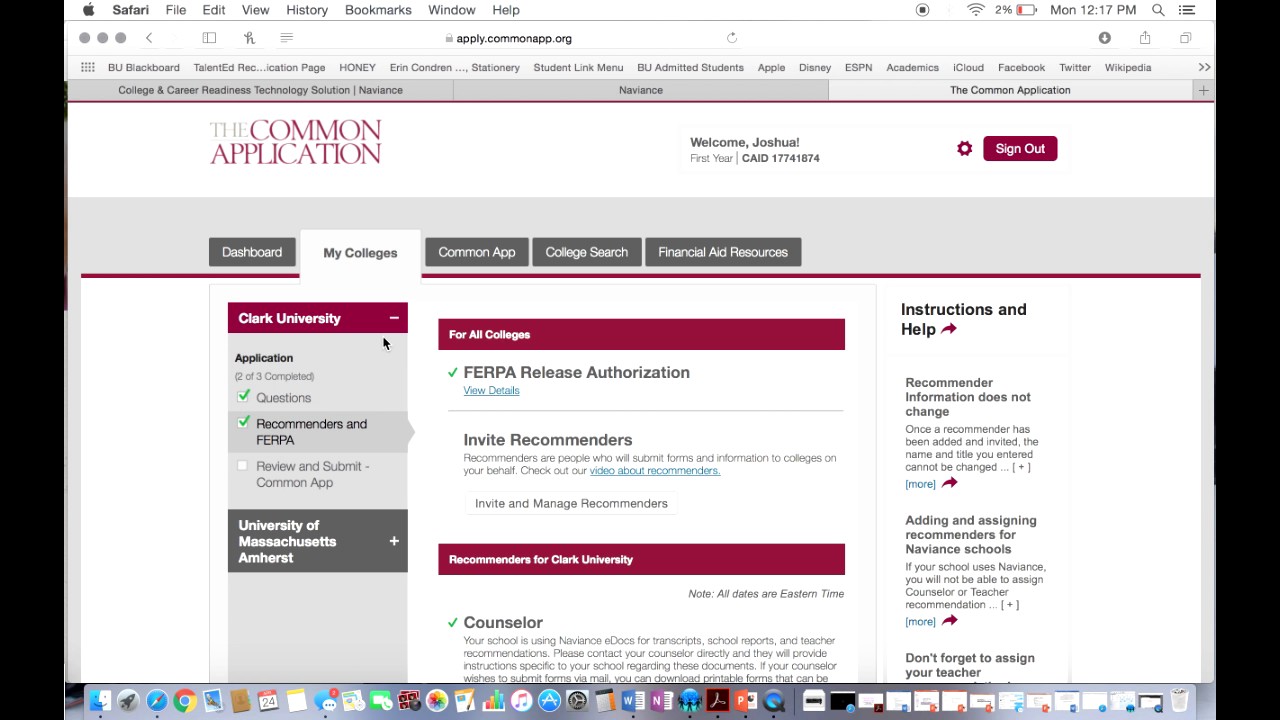 Common App Naviance Recommendations Common App Naviance Recommendations