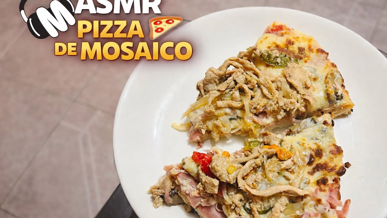 🍕🫧🩷 ASMR ESPAÑOL | COMIENDO PIZZA DE MOSAICO 🥱💫🌙