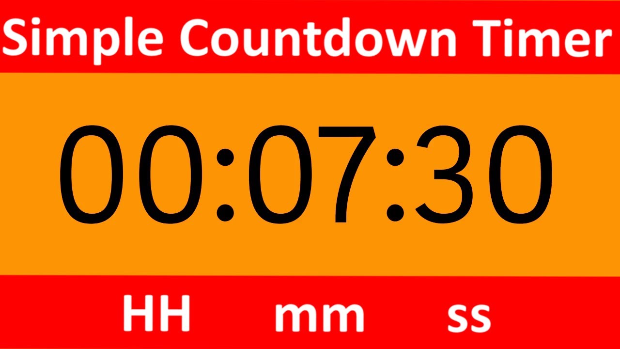 Countdown Timer 7 minute 30 seconds HD Orange BACKGROUND - YouTube