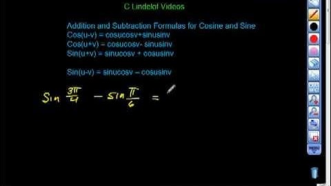 Trig Finding Exact Values Using Addition and Subtraction Formulas Sine and Cosine