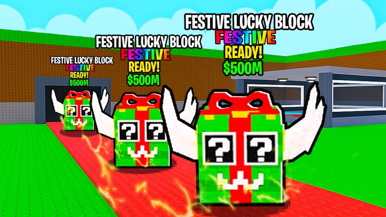 ABRINDO 100 FESTIVE LUCKY BLOCK NO ROUBE UM BRAINROT!