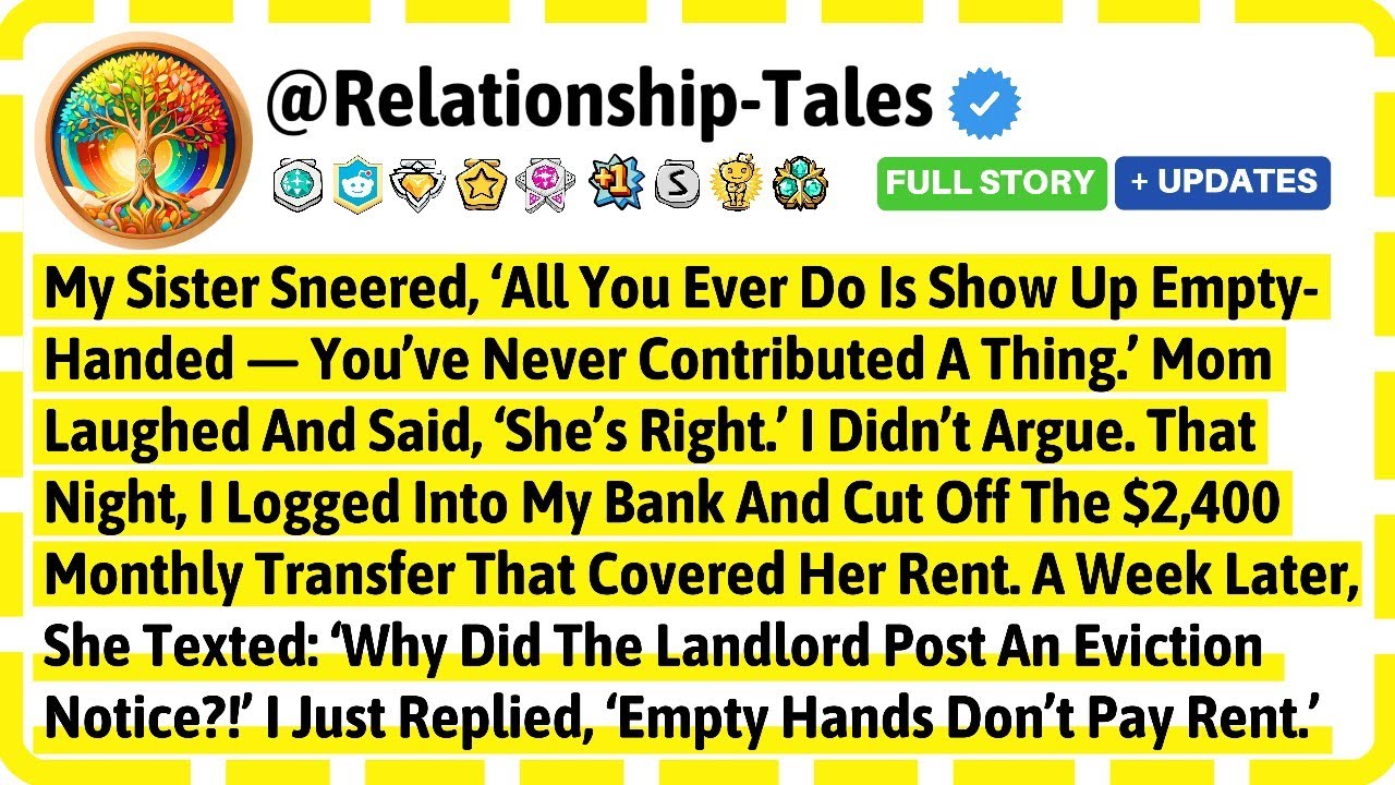Моя сестра усмехнулась: «Ты только и делаешь, что появляешься с пустыми руками — ты никогда не…» ...