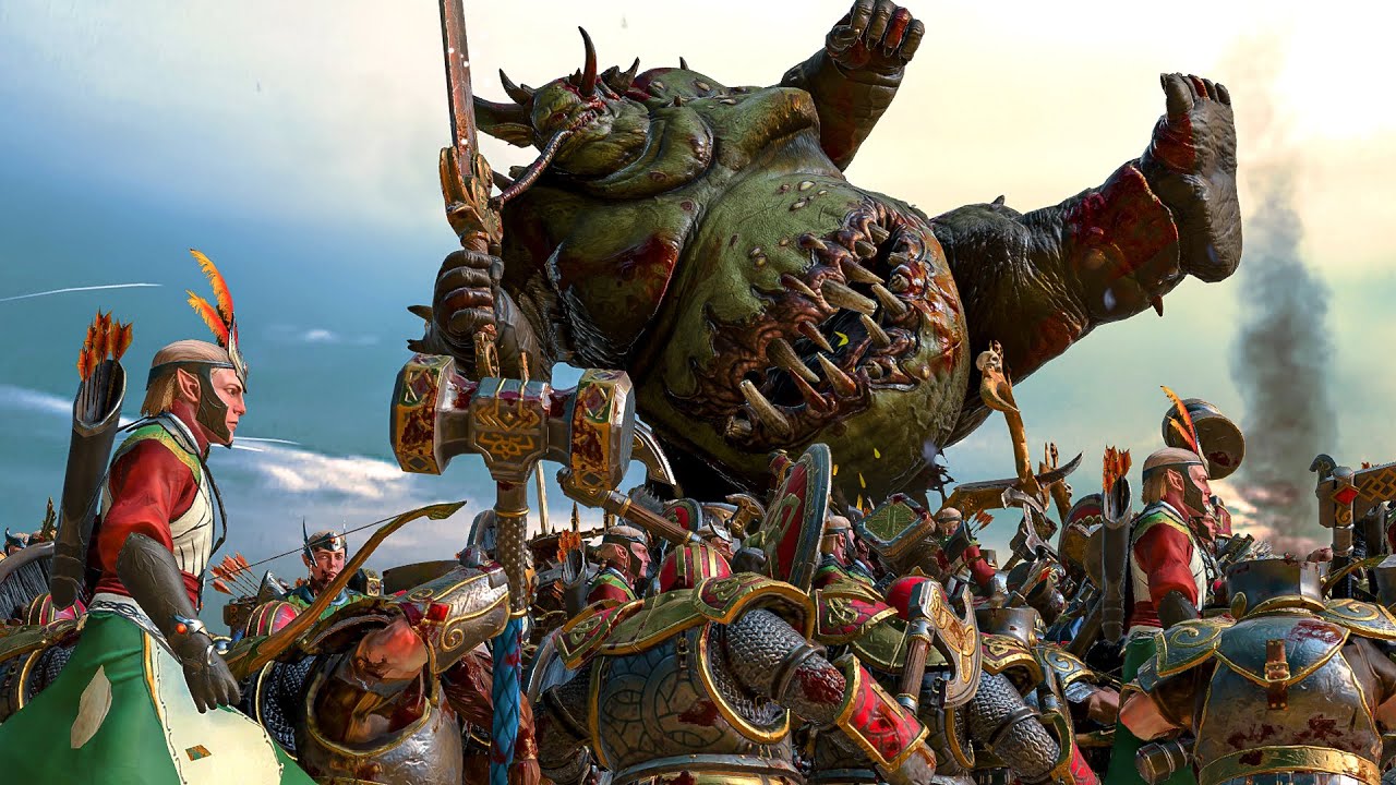 DWARFS and HIGH ELVES vs CHAOS - Warhammer TotalWar cinematic battle ...
