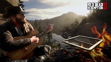 Relaxing Camping Trip in RDR2 (horse riding, fishing, camping)