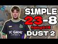 s1mple 23-8 | Rating: 2.05 | SoloQ +VOICE | FACEIT EU RANKED | dust2 | Apr 25, 2026