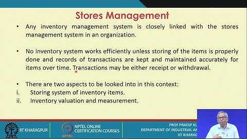 Lecture 54 : Value Engineering/Analysis and Stores Management (Contd.)